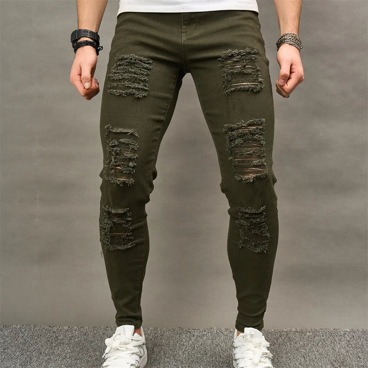 Heren Street Style Gescheurde Skinny Jeans