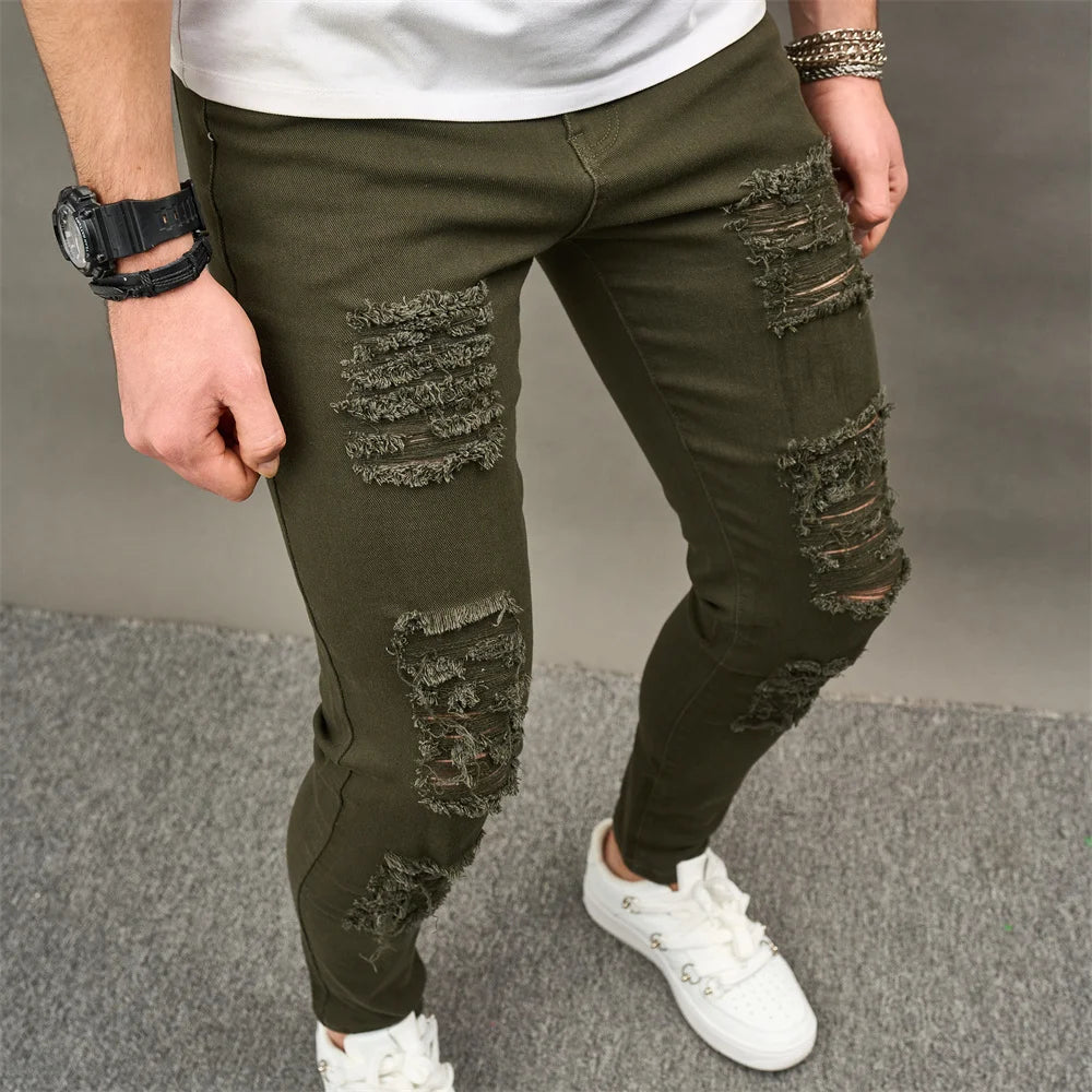 Heren Street Style Gescheurde Skinny Jeans