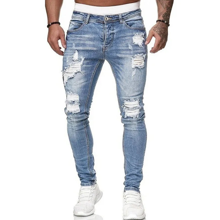 Mode Street Style gescheurde skinny denim broek